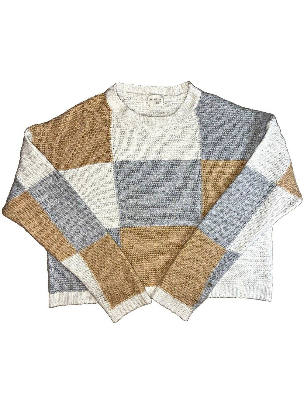 Dreamers by Debut Women’s Colorblock Knit Crewneck Pullover Sweater S/M